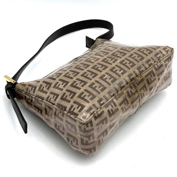 Fendi 001 26810 089 Handbag Beige Vinyl All Over Women - Picture 3 of 10